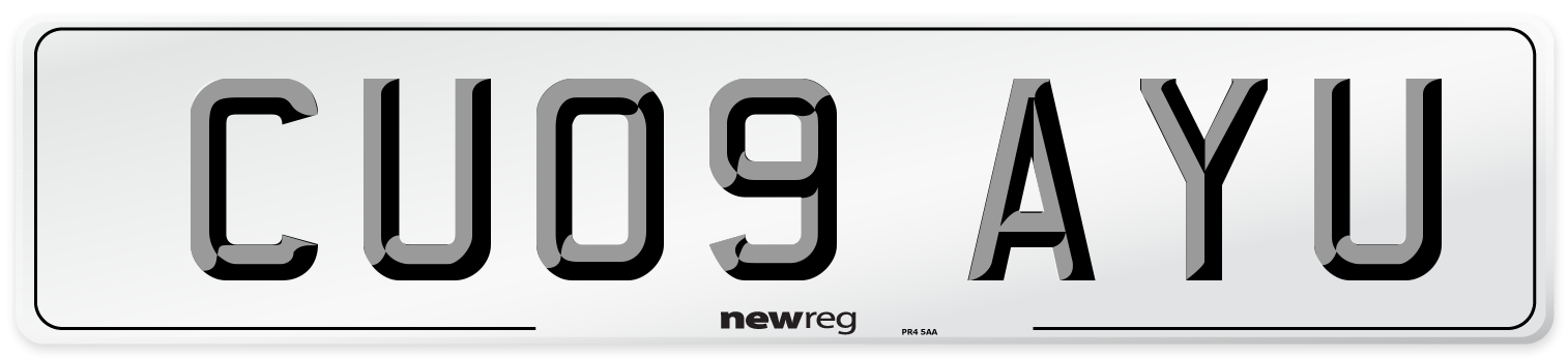 CU09 AYU Number Plate from New Reg